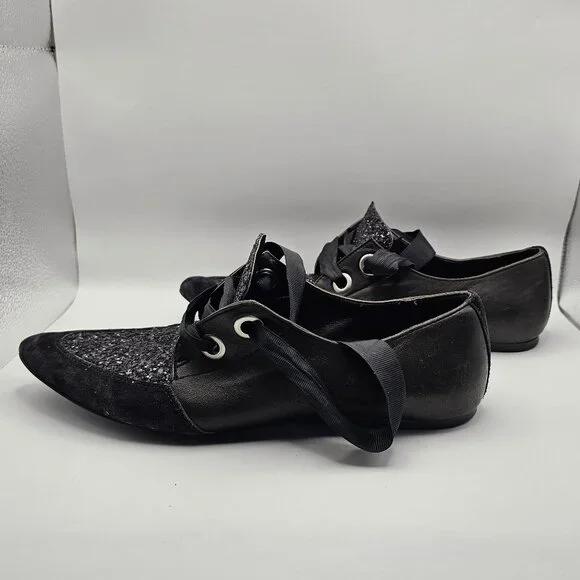 Marwell Black Glitter Oxford‑Style Heels – Size EU 39 (US 8–8.5) - Picture 6 of 8